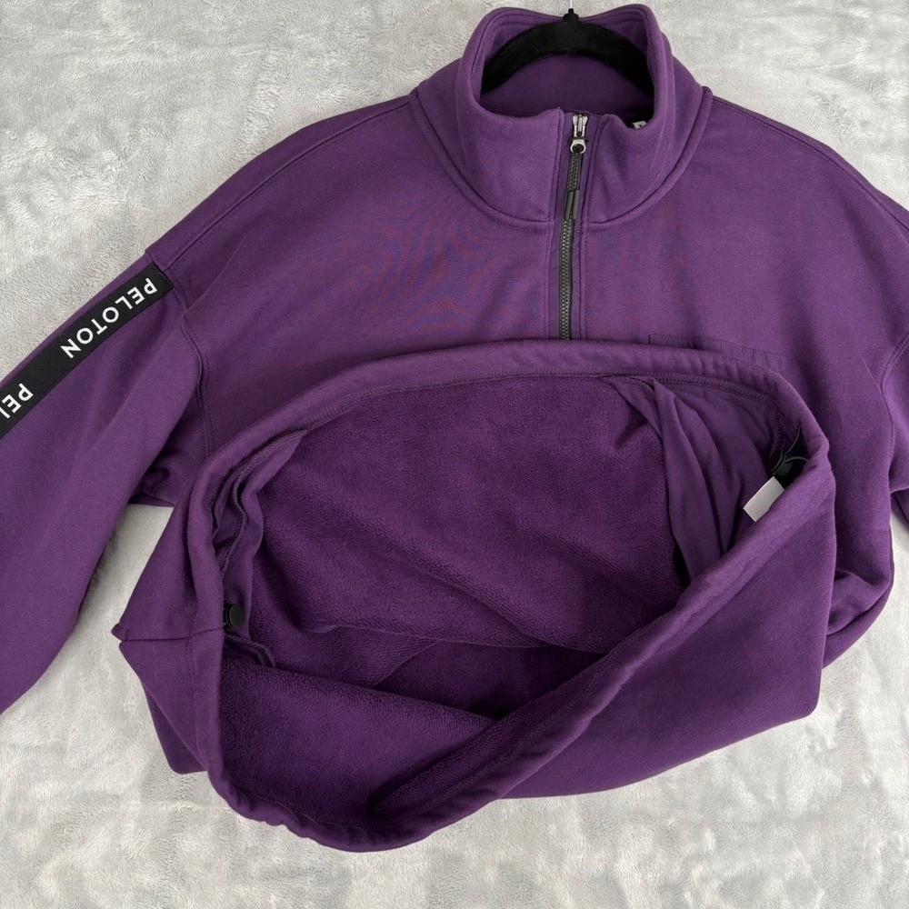 Peloton Purple Quarter Zip Sweatshirt Pullover Logo Long Sleeve Medium Women's - Picture 10 of 15